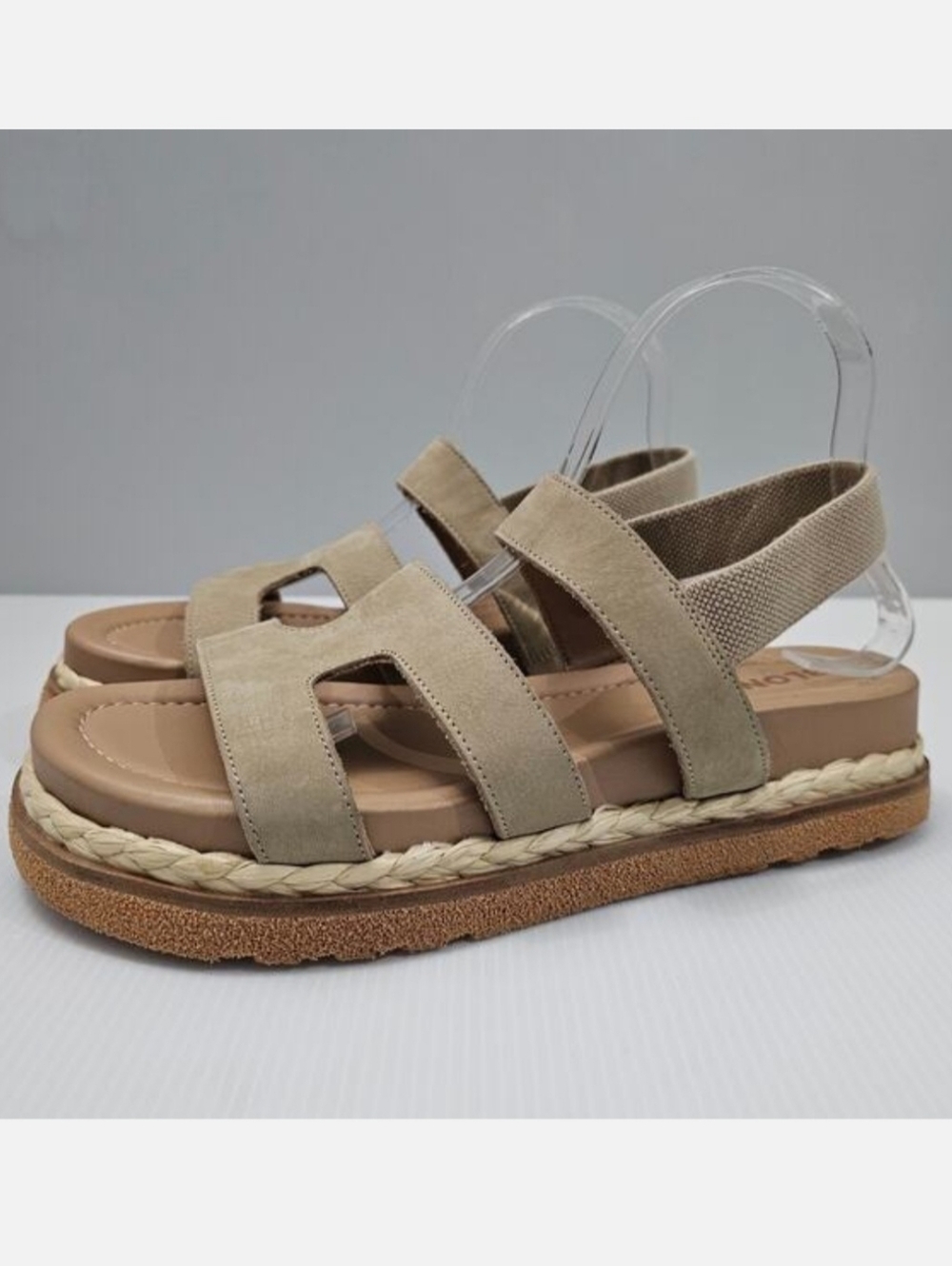 Blondo Fernanda Platform Sandal Womens 10 Tan Leather Slingback Espadrille NEW